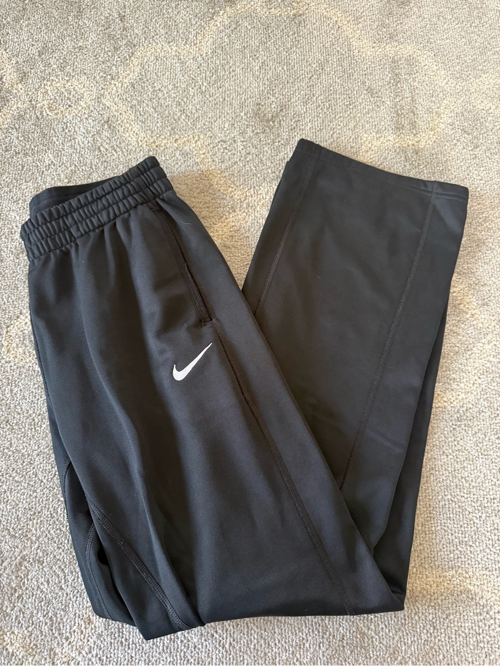 Nike Dri-Fit Women's Black Athletic Track Pants Straight Leg Size M